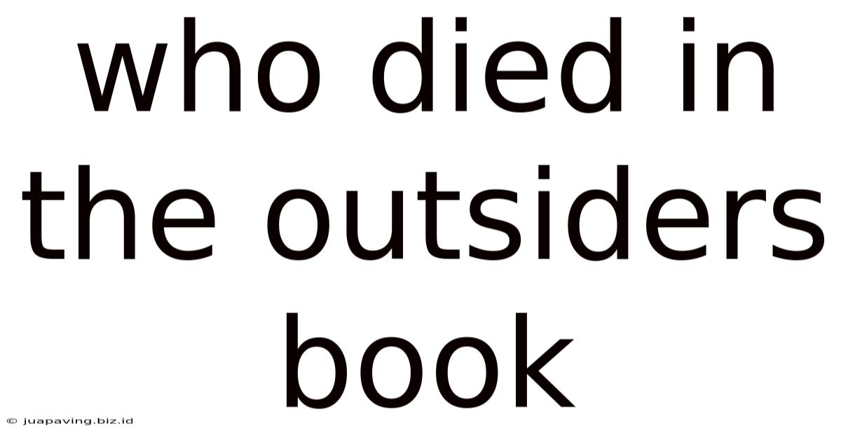 Who Died In The Outsiders Book