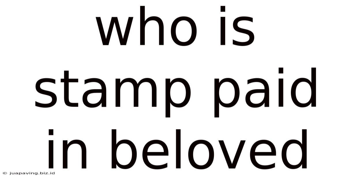 Who Is Stamp Paid In Beloved