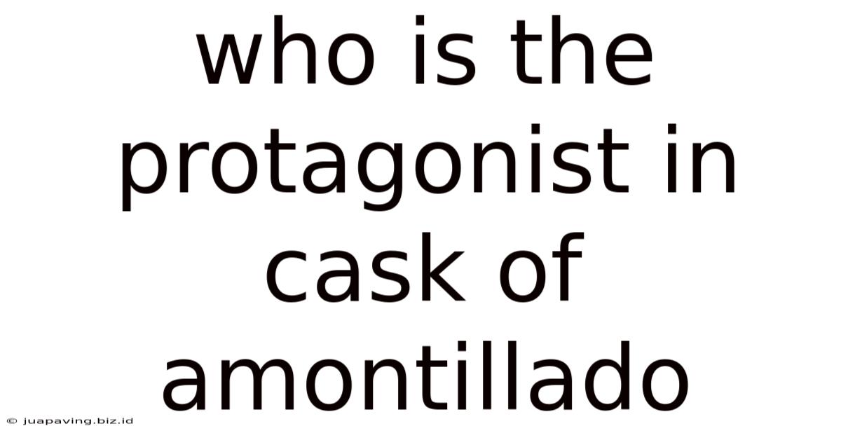 Who Is The Protagonist In Cask Of Amontillado