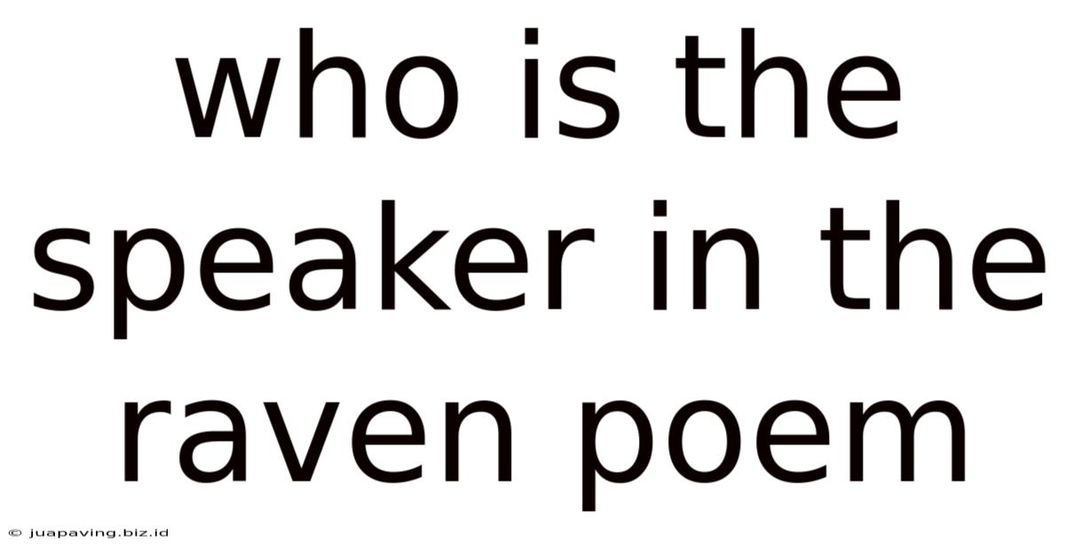 Who Is The Speaker In The Raven Poem