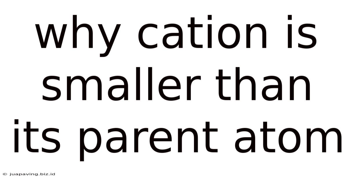 Why Cation Is Smaller Than Its Parent Atom