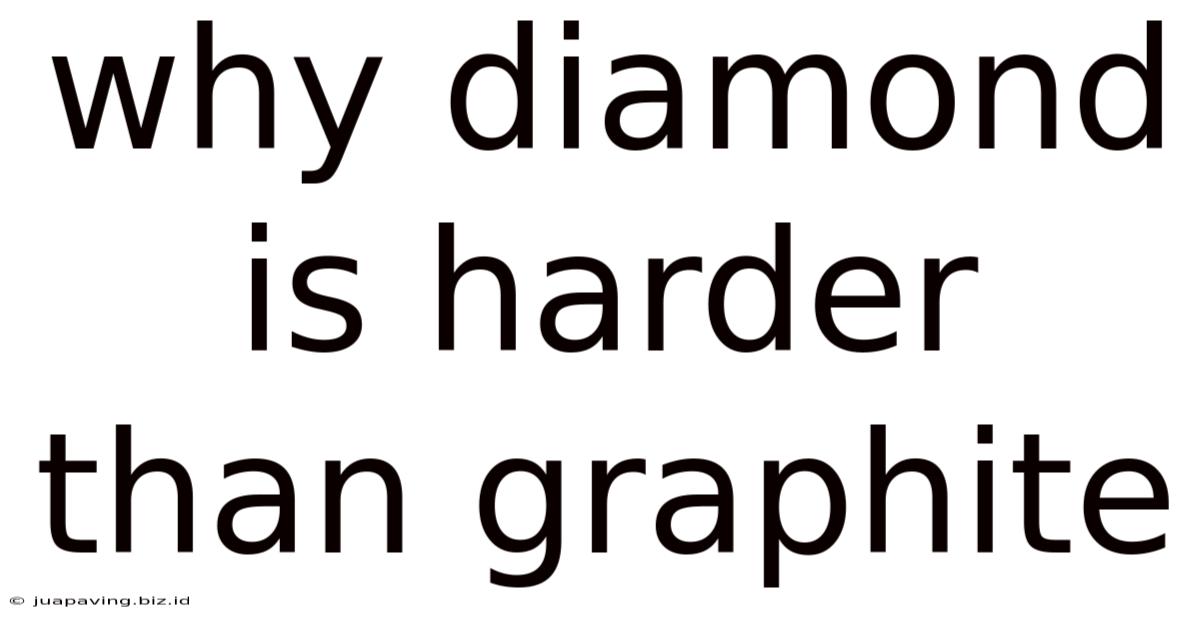 Why Diamond Is Harder Than Graphite