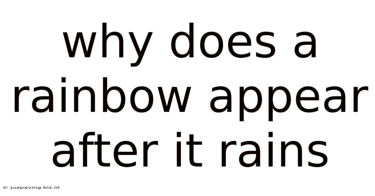 Why Does A Rainbow Appear After It Rains