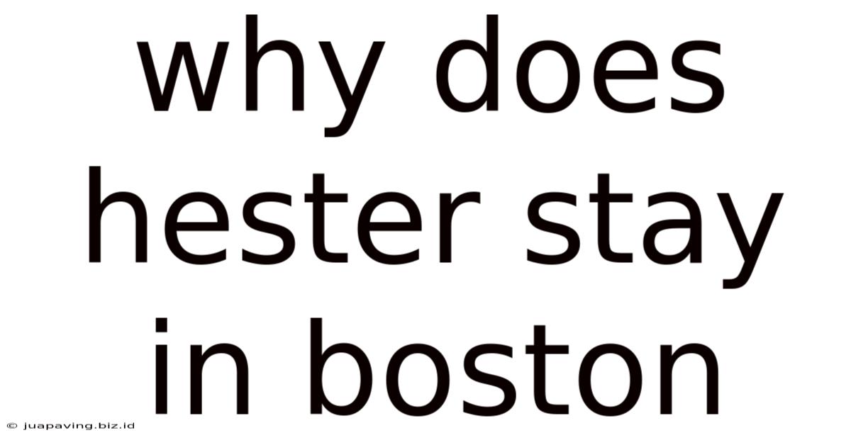 Why Does Hester Stay In Boston