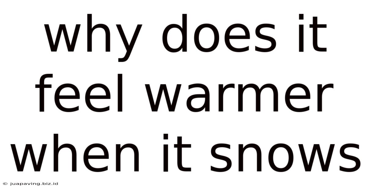 Why Does It Feel Warmer When It Snows