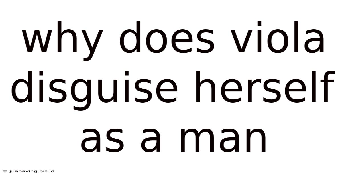 Why Does Viola Disguise Herself As A Man