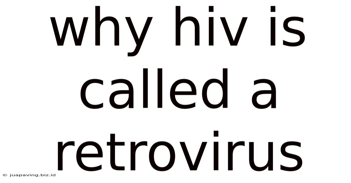 Why Hiv Is Called A Retrovirus