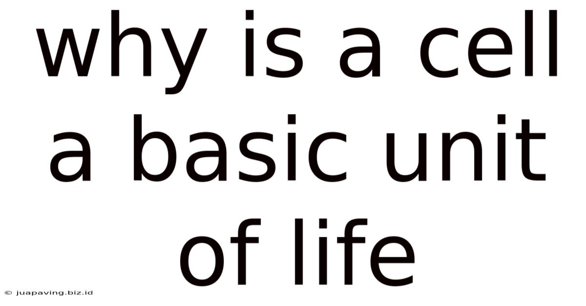 Why Is A Cell A Basic Unit Of Life