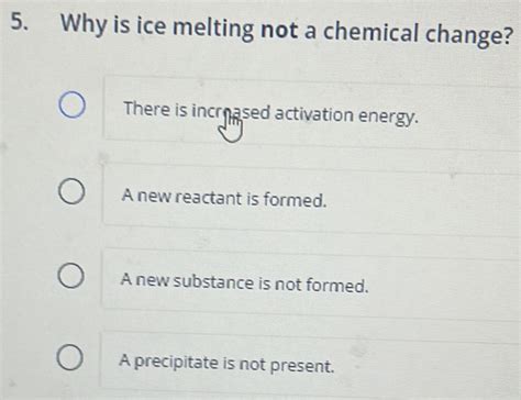 Why Is Ice Melting Not A Chemical Change