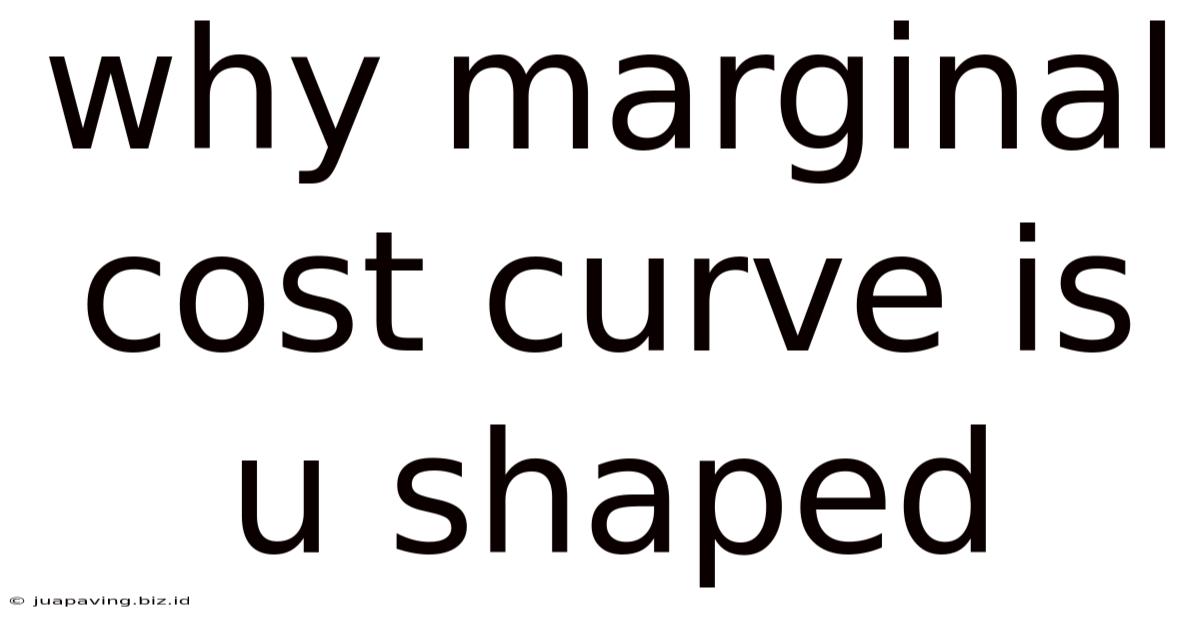 Why Marginal Cost Curve Is U Shaped