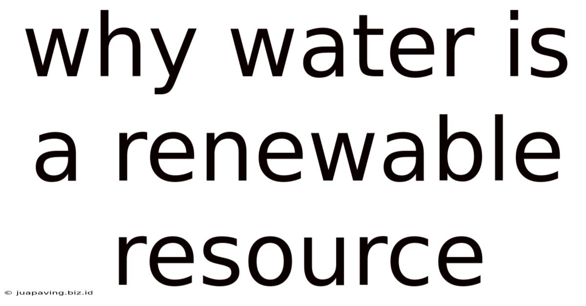 Why Water Is A Renewable Resource