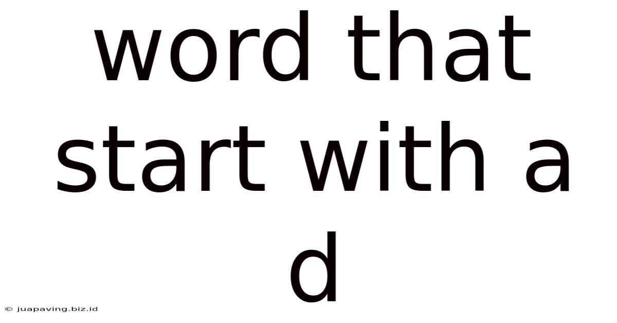 Word That Start With A D