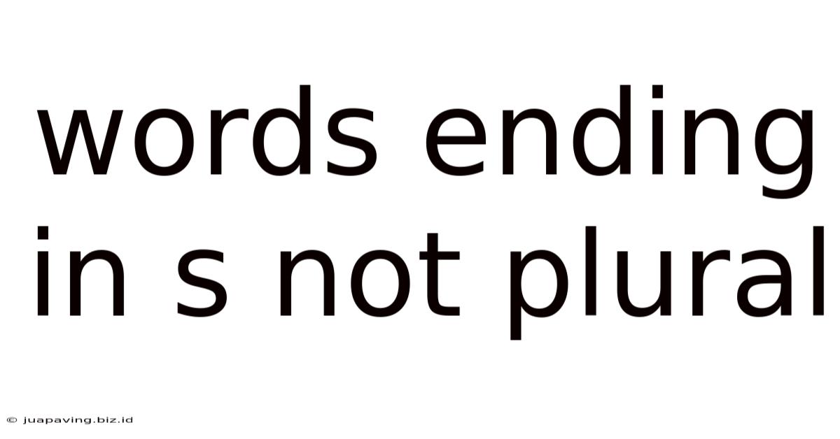 Words Ending In S Not Plural