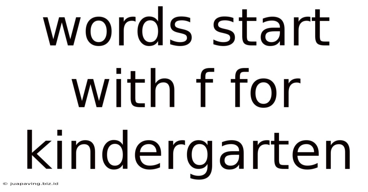 Words Start With F For Kindergarten