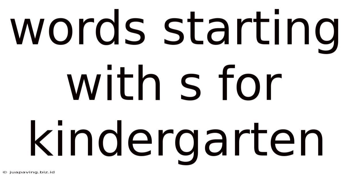 Words Starting With S For Kindergarten