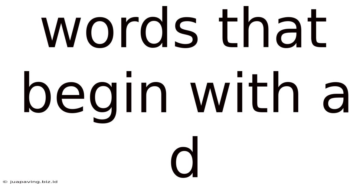 Words That Begin With A D