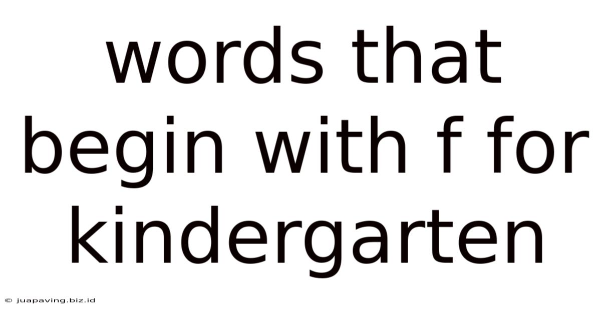 Words That Begin With F For Kindergarten