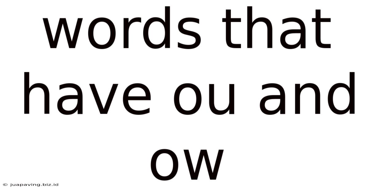 Words That Have Ou And Ow