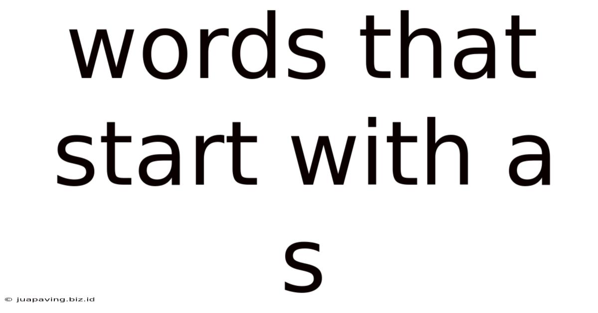 Words That Start With A S