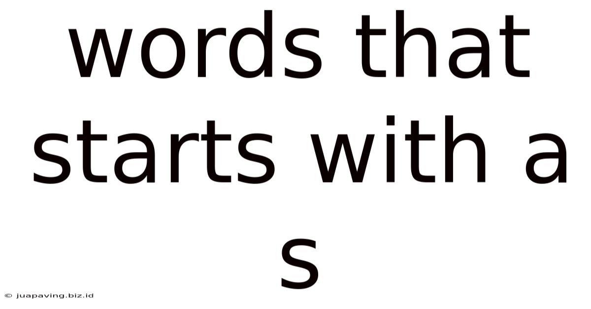 Words That Starts With A S